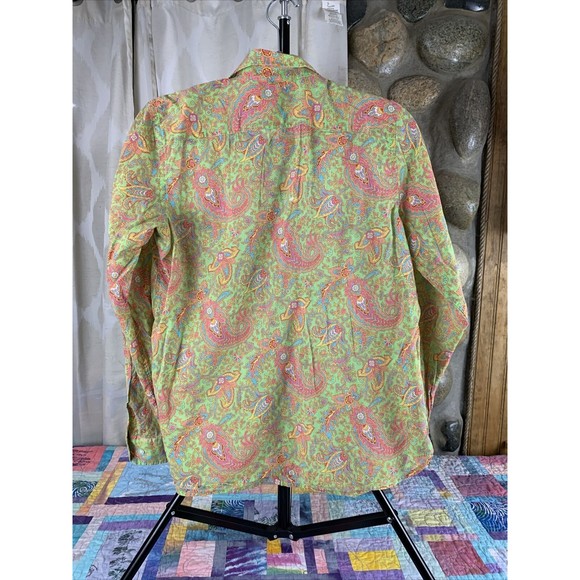 Ralph Lauren Womens Paisley Button Up Blouse Lightweight Multicolor Size Medium - Picture 5 of 8